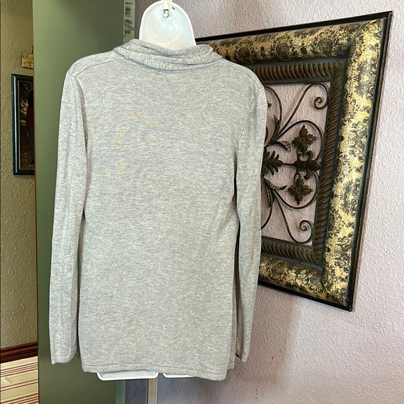 Belldini Cardigan Open Draped Front Light Gray Women's Sz M - Picture 3 of 9